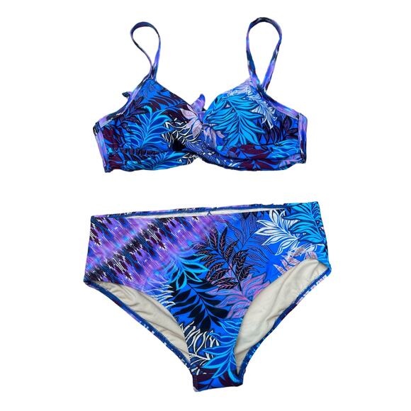 SWIMSUITS for all Multicolor Palm Print Bikini Set Size 14 NWT - Picture 2 of 8